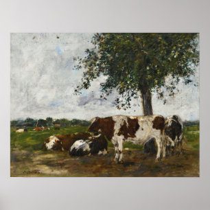 Póster Boudin - Vacas en el pasto