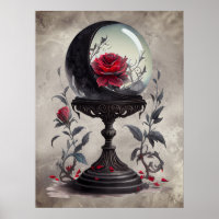 Boudoir | Crystal Ball Crescent Moon Roses rojos