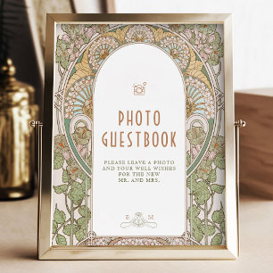 Póster Bougainvillea Photo Guestbook Rótulo Vintage