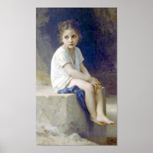 Póster Bouguereau - Au Pied de la Falaise