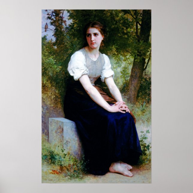Póster Bouguereau - Canción del ruiseñor (Frente)