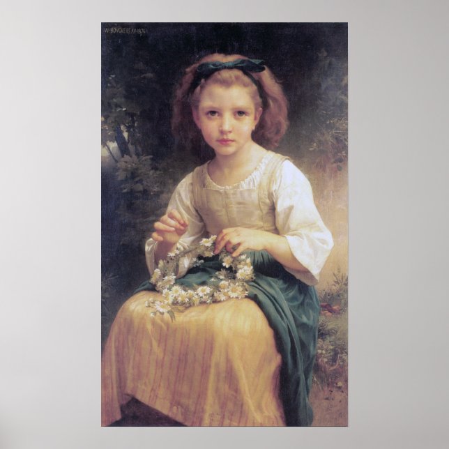Póster Bouguereau - Child Braiding A Crown, 1874 (Frente)