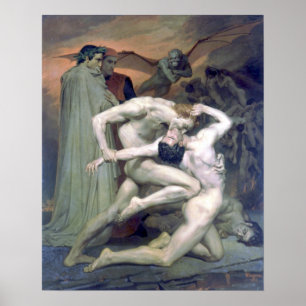 Póster Bouguereau - Dante et Virgile au Enfers