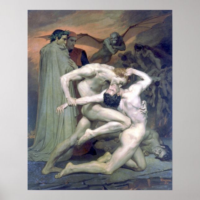 Póster Bouguereau - Dante et Virgile au Enfers (Frente)