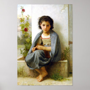 Póster Bouguereau el pequeño poster del calcetero
