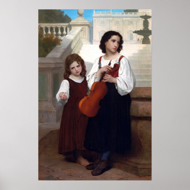 Póster Bouguereau - Far From Home 1867 (Frente)