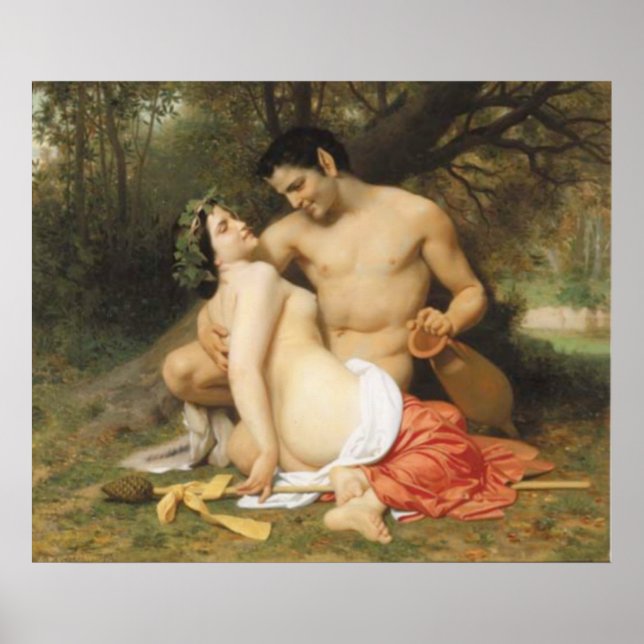 Póster Bouguereau - Faune et Bacchante (Frente)