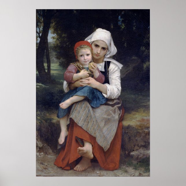 Póster Bouguereau - Hermano Y Hermana 1871 (Frente)