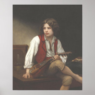Póster Bouguereau - Italien à la Mandoline