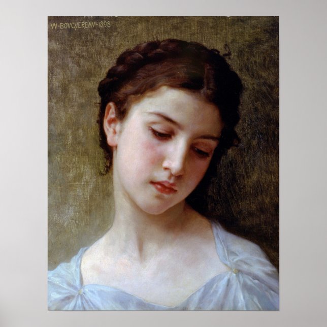 Póster Bouguereau - Jefe De Un Joven Chica 1898 (Frente)