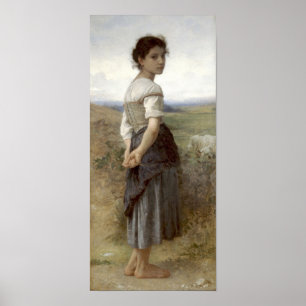 Póster Bouguereau-La joven pastora