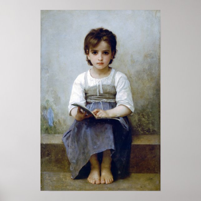 Póster Bouguereau - La Lecon Difficile (Frente)