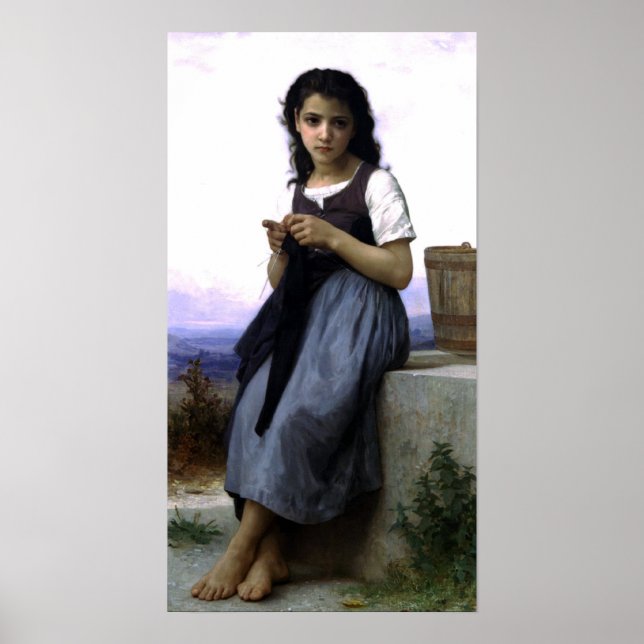 Póster Bouguereau - La Tricoteuse (Frente)