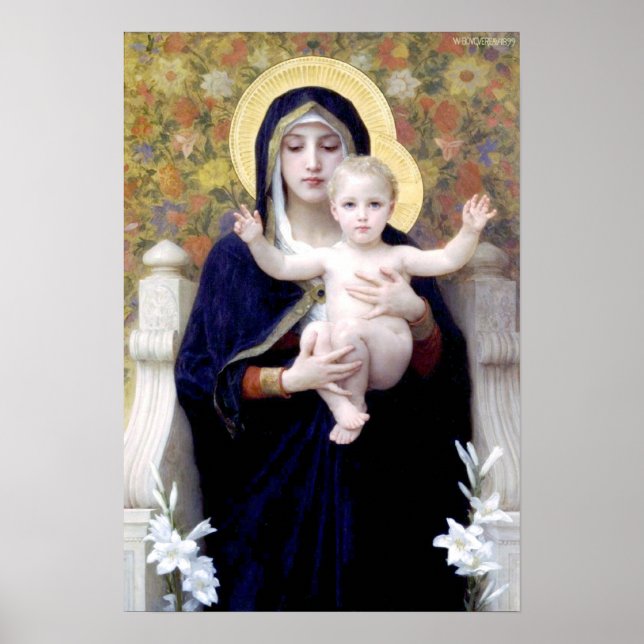 Póster Bouguereau - La Vierge au Lys (Frente)