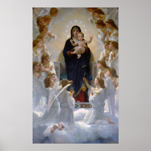 Póster Bouguereau - La Virgen de los Ángeles 1900