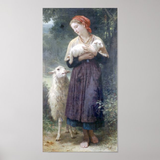 Póster Bouguereau - L'Agneau Nouveau-ne (Frente)