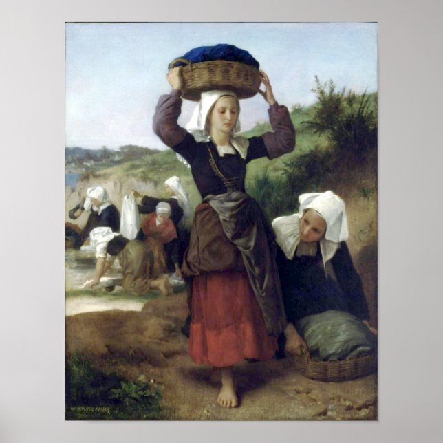 Póster Bouguereau - Lavandieres de Fouesnant (Frente)