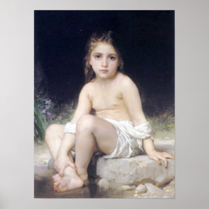 Póster Bouguereau - l'Eau menudo de Bord del au de Fille