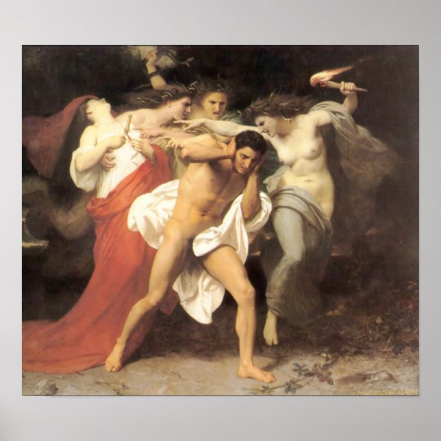 Póster Bouguereau - Les Remords d'Oreste (Frente)