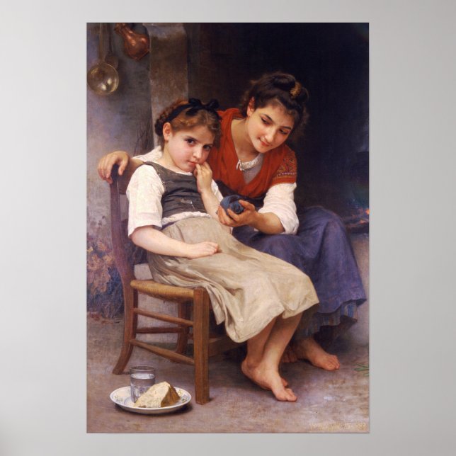 Póster Bouguereau - Little Sulky 1888 (Frente)
