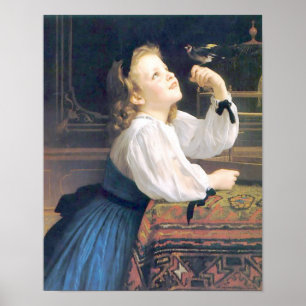 Póster Bouguereau - L'Oiseau Cheri