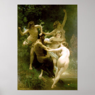 Póster Bouguereau - Nymphes et Satyre
