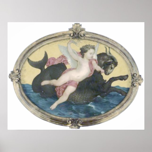 Póster Bouguereau - Putti sur un Monstre Marin (Frente)