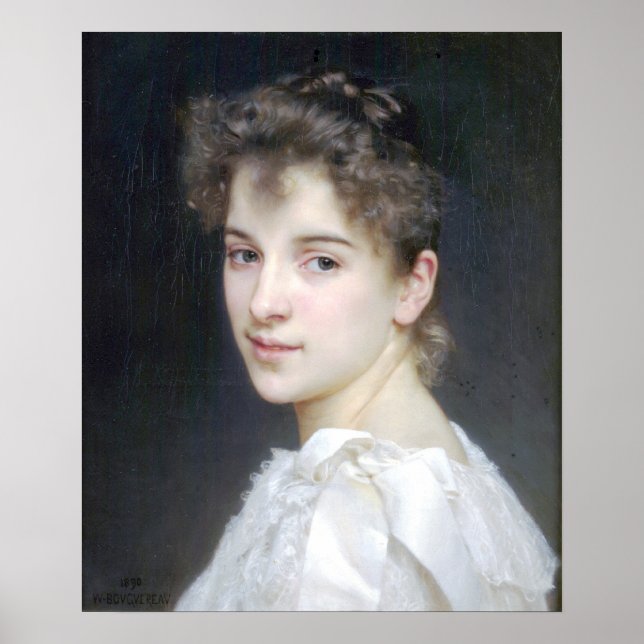 Póster Bouguereau - Retrato de Gabrielle Cot (Frente)
