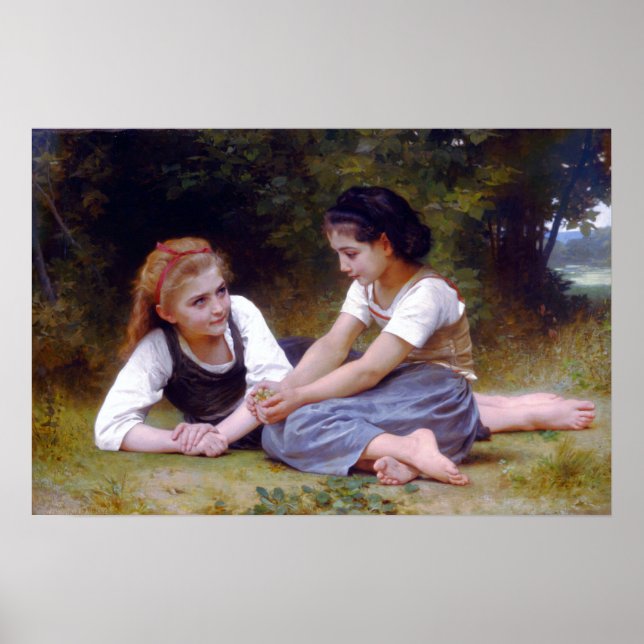 Póster Bouguereau - The Nut Gatherers 1882 (Frente)