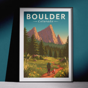 Póster Boulder Colorado Antiguo
