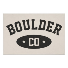 Póster Boulder Colorado Vintage Sporty Typography Print