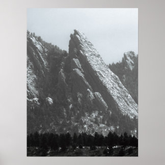 Póster Boulder Flatirons Fog