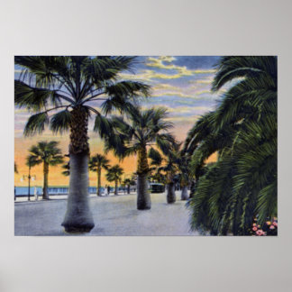 Póster Boulevard costero de Santa Bárbara California