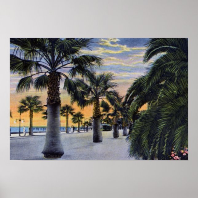 Póster Boulevard costero de Santa Bárbara California (Frente)