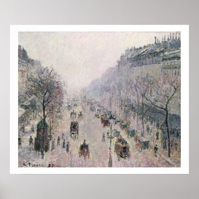 Póster Boulevard Montmartre, 1897 (aceite sobre lienzo) (Frente)