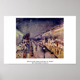 Póster Boulevard Montmartre At Night By Pissarro Camille