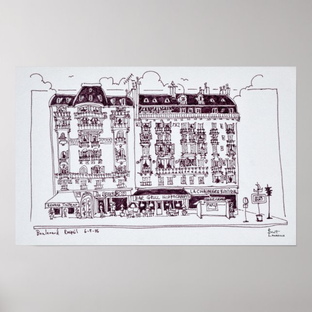 Póster Boulevard Raspail, París, Francia (Frente)