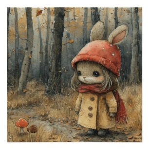 Póster Bouncy Whiskers: Un poquito de conejito astuto