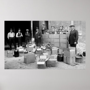 PÓSTER BOUNTY DE PROHIBICIÓN - AGENTE FEDERAL RAID 1922