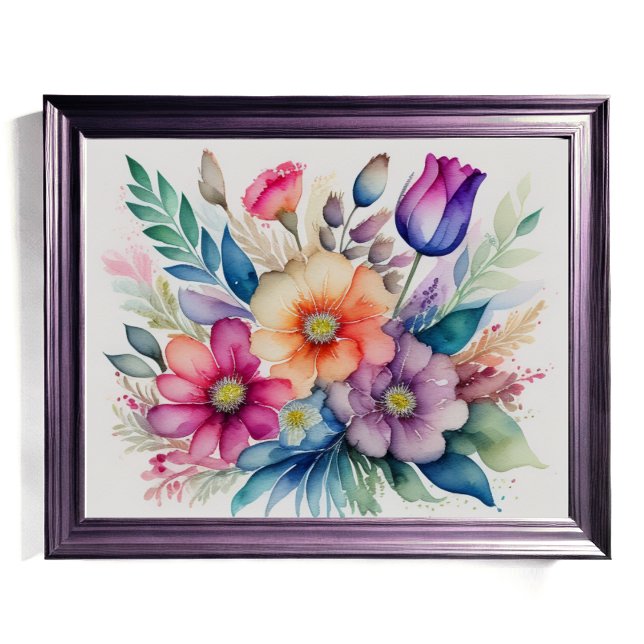 Póster Bouquet acuarela de flores 5:4 (Subido por el creador)