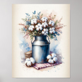 Póster Bouquet de algodón en lata de leche 5