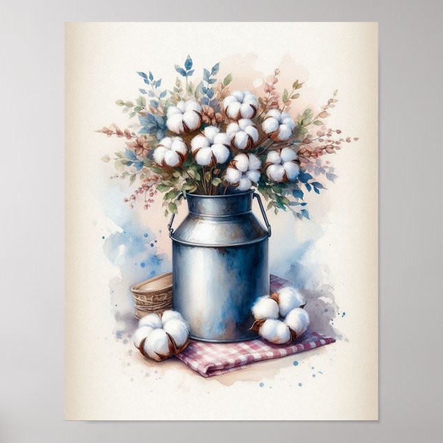 Póster Bouquet de algodón en lata de leche 5 (Frente)