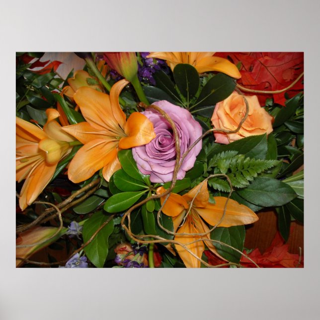 Póster Bouquet de boda de fecha/otoño (Frente)