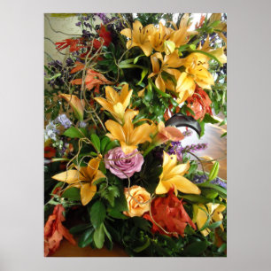 Póster Bouquet de boda de fecha/otoño