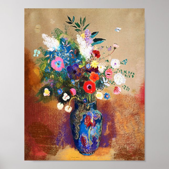 Póster Bouquet de flores de Odilon Redon (Frente)