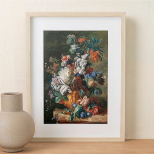 Póster Bouquet de flores en un Urn Jan van Huysum