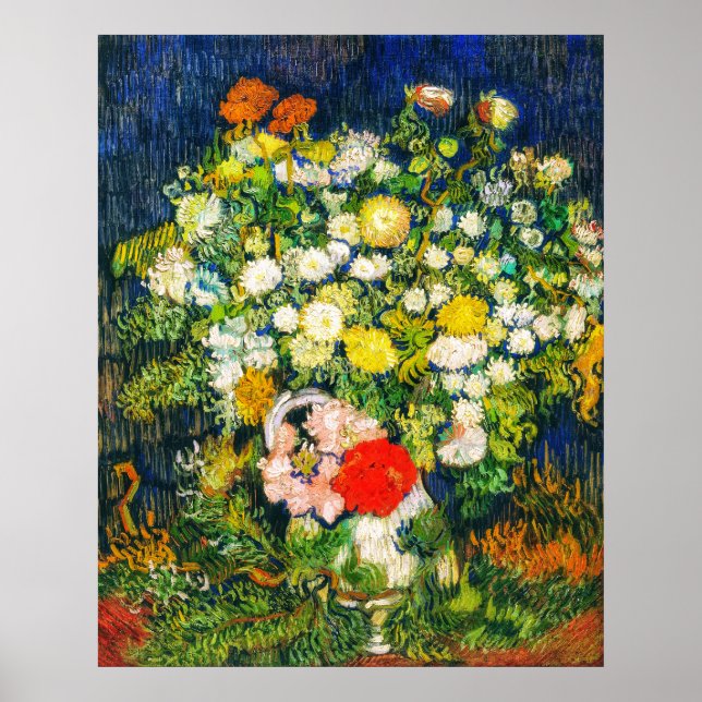 Póster Bouquet de flores en una vase Van Gogh (Frente)