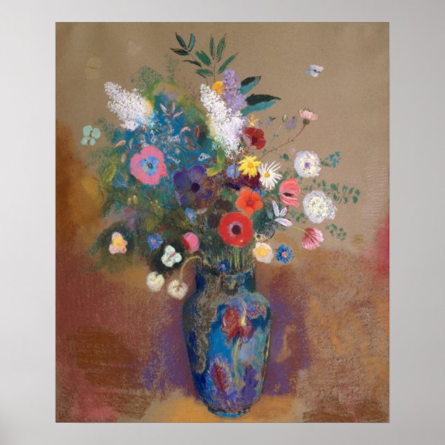 Póster Bouquet de flores por Redon (Frente)