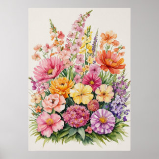 Póster Bouquet de flores silvestres en flor
