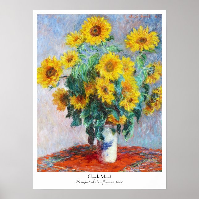 Póster Bouquet de girasoles, Claude Monet, 1880 (Frente)